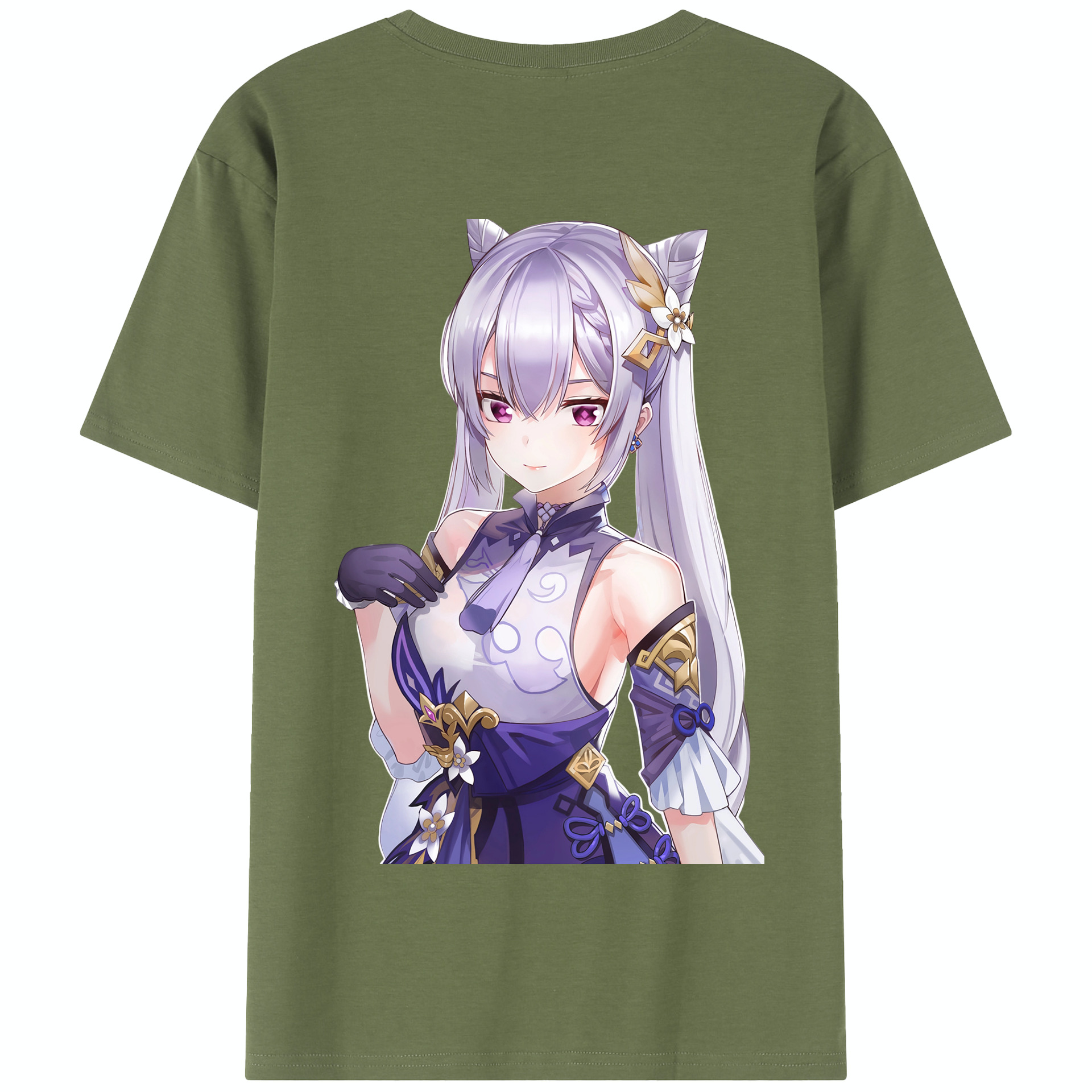 げんし神 刻晴 こくせい genshin Kokusei 綿100％半袖Tシャツ（背面プリント）